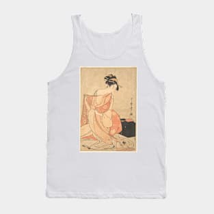 A Woman and a Cat by Kitagawa Utamaro Tank Top